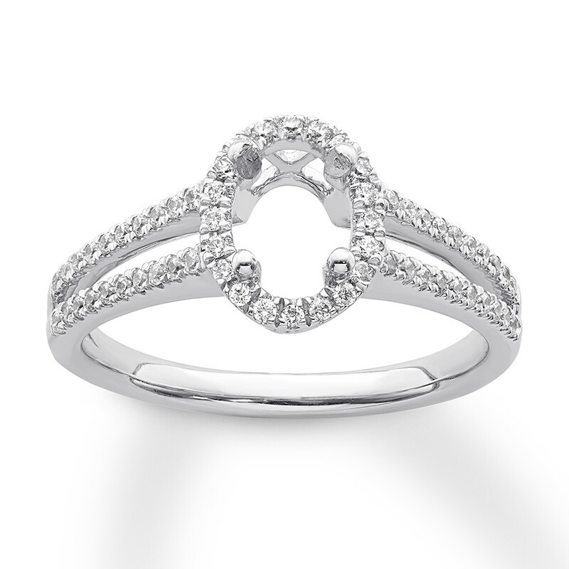 Diamond Ring Setting 1/3 carat tw Round-cut 14K White Gold