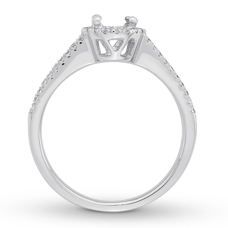 Diamond Ring Setting 1/3 carat tw Round-cut 14K White Gold