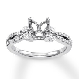 Diamond Ring Setting 1/3 carat tw Marquise/Round 14K White Gold