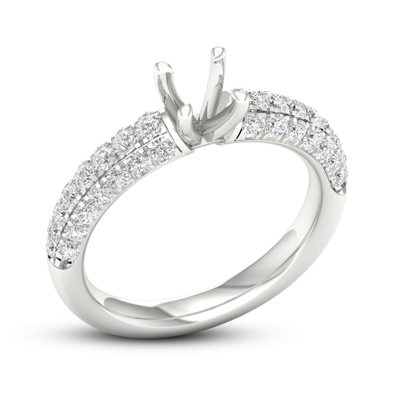 Diamond Ring Setting 7/8 carat tw Round Platinum