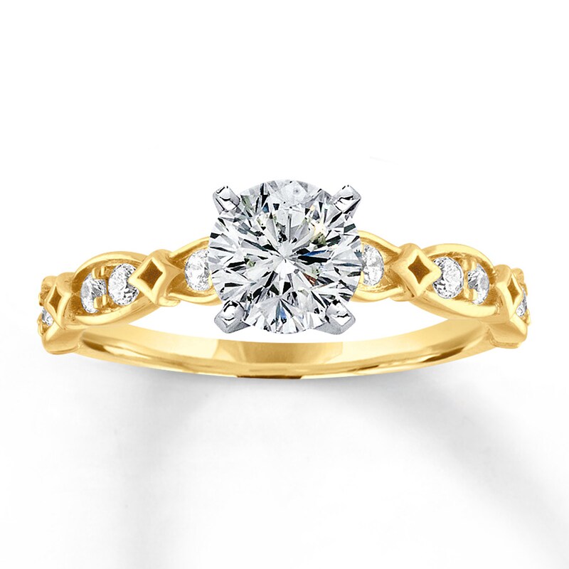 Diamond Ring Setting 1/4 carat tw Round-cut 14K Yellow Gold