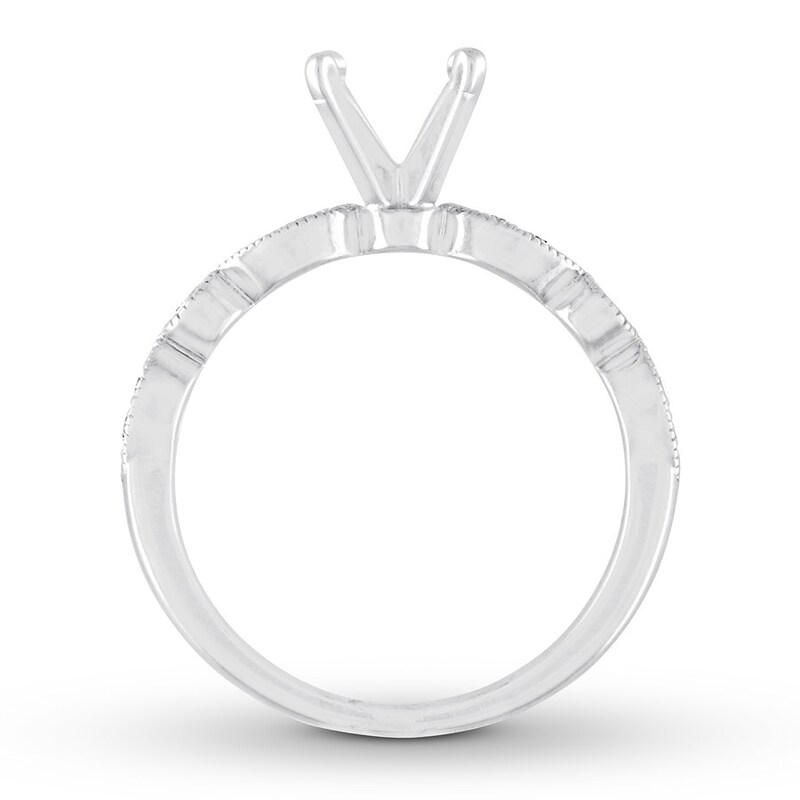 Diamond Ring Setting 1/5 ct tw Bezel-set Round 14K White Gold