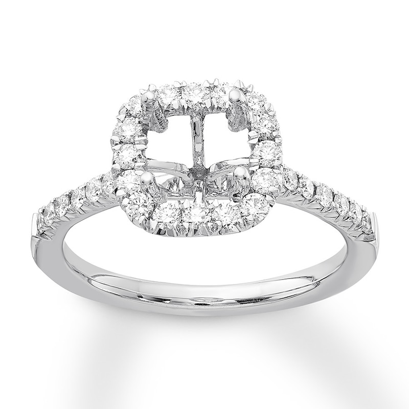 Diamond Ring Setting 3/8 carat tw Round-cut 14K White Gold