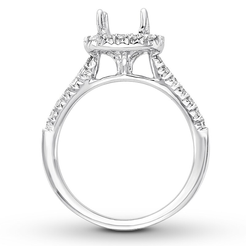 Diamond Ring Setting 3/8 carat tw Round-cut 14K White Gold