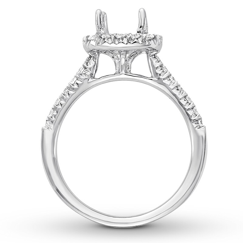 Diamond Ring Setting 1/2 carat tw Round-cut 14K White Gold