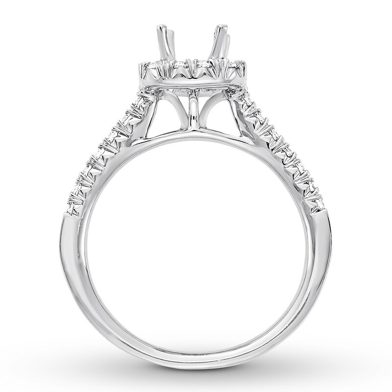 Diamond Ring Setting 5/8 carat tw Round-cut 14K White Gold