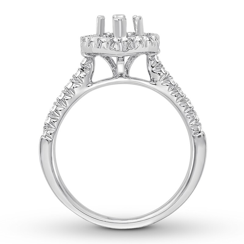 Diamond Ring Setting 1/2 carat tw Round-cut 14K White Gold