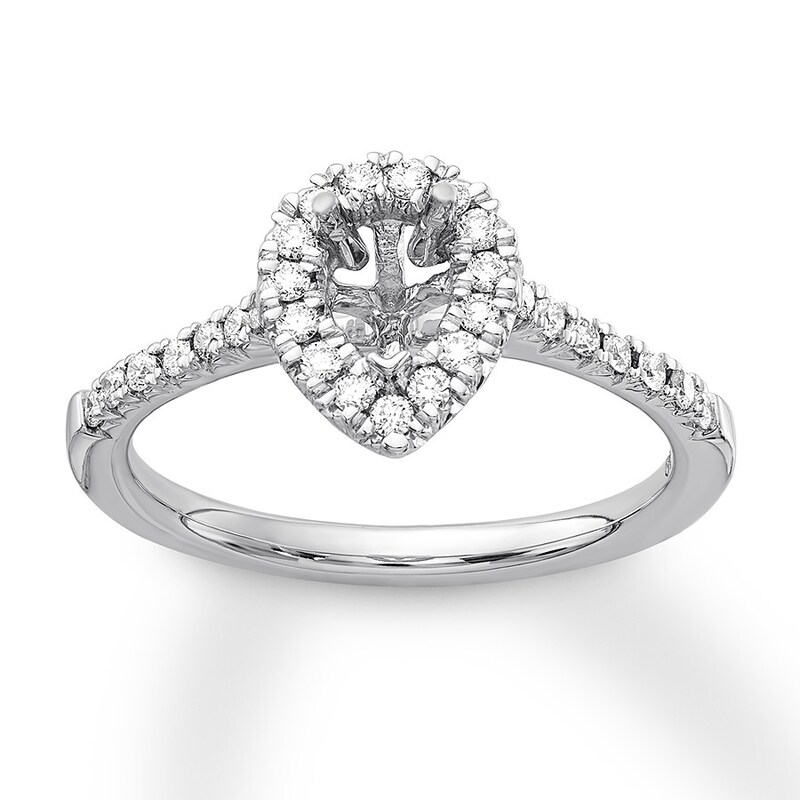 Diamond Ring Setting 1/3 carat tw Round-cut 14K White Gold