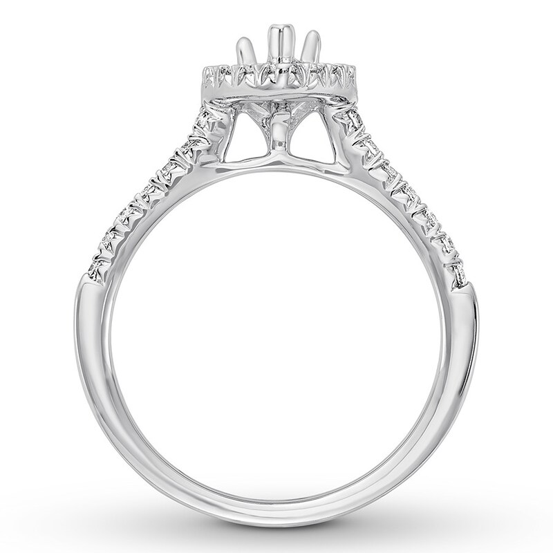 Diamond Ring Setting 1/3 carat tw Round-cut 14K White Gold