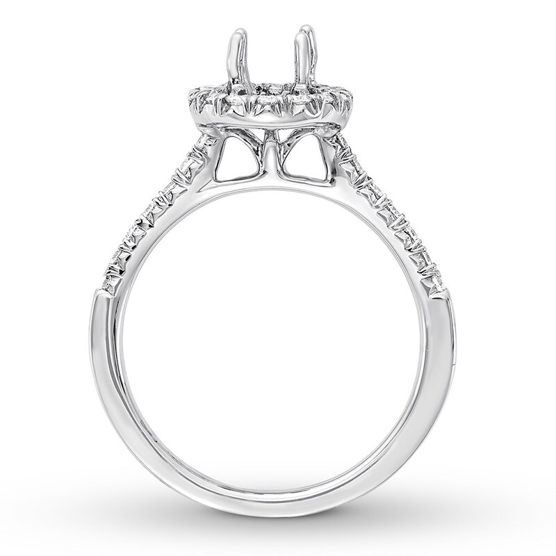 Diamond Ring Setting 1/3 carat tw Round-cut 14K White Gold