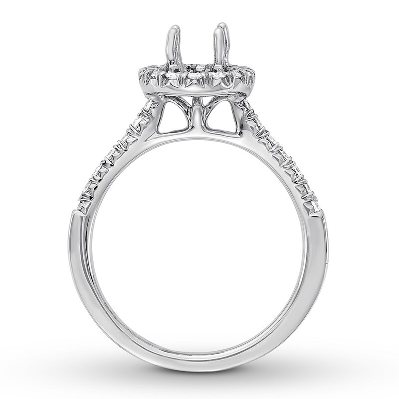 Diamond Ring Setting 3/8 carat tw Round-cut 14K White Gold