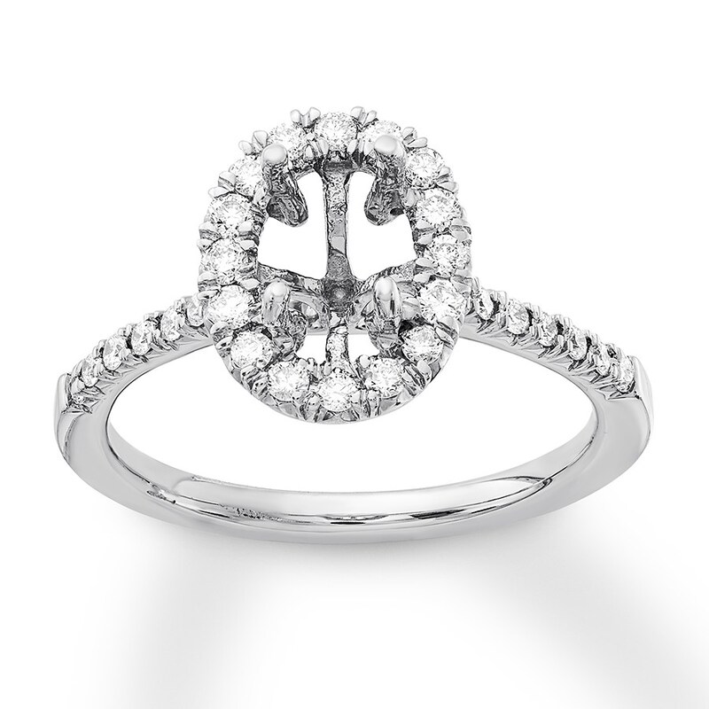 Diamond Ring Setting 1/2 carat tw Round-cut 14K White Gold