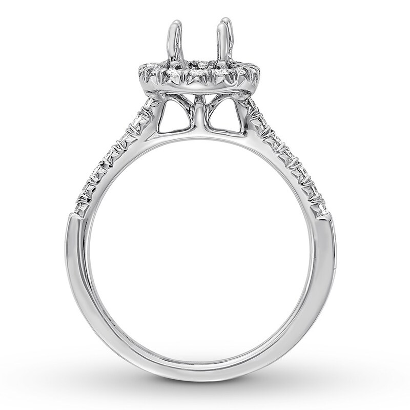 Diamond Ring Setting 1/2 carat tw Round-cut 14K White Gold