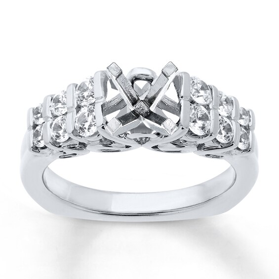 Diamond Ring Setting 34 ct tw Round 18K White Gold