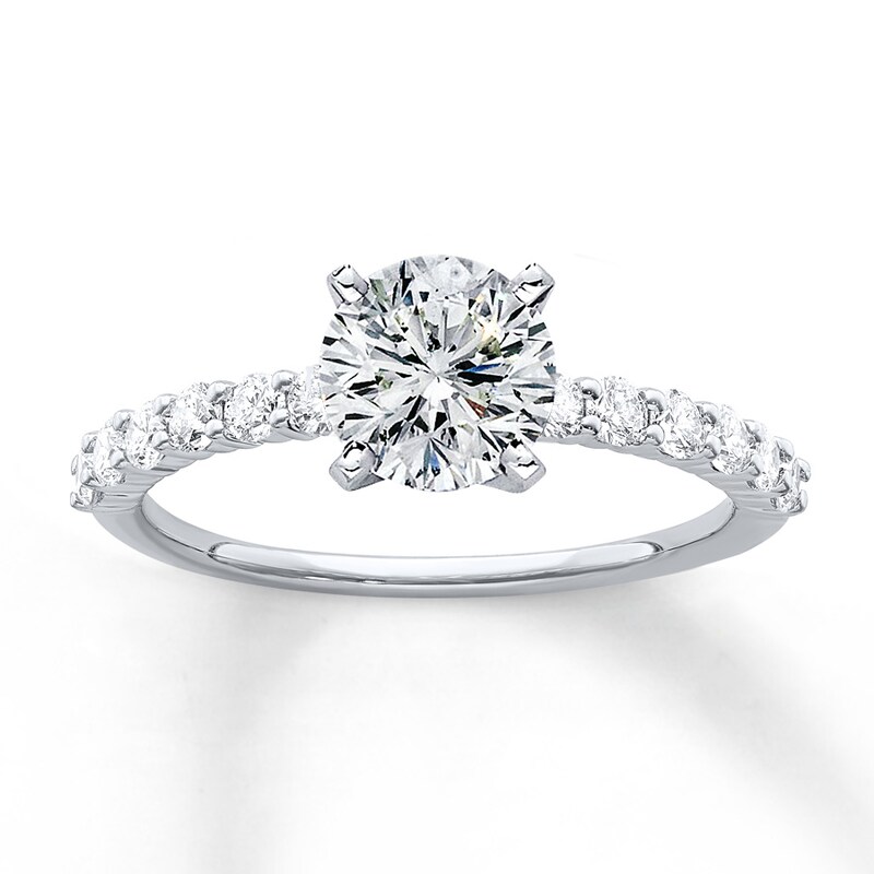Diamond Engagement Ring Setting 3/8 ct tw Round Platinum