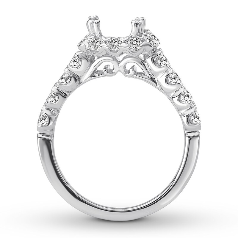Diamond Ring Setting 7/8 carat tw Round 14K White Gold