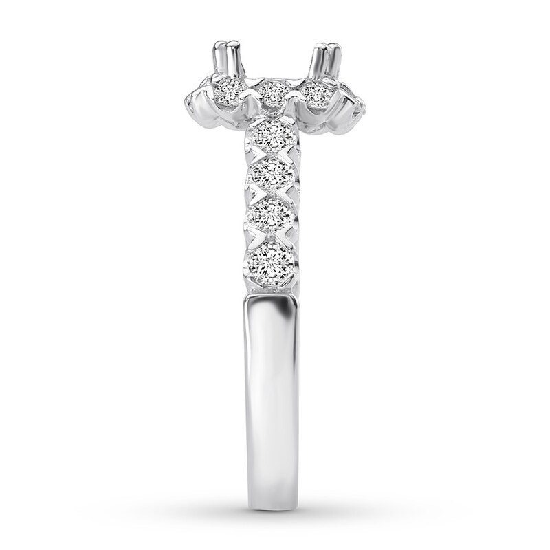Diamond Ring Setting 7/8 carat tw Round 14K White Gold