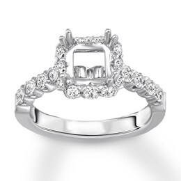 Diamond Ring Setting 7/8 carat tw Round 14K White Gold