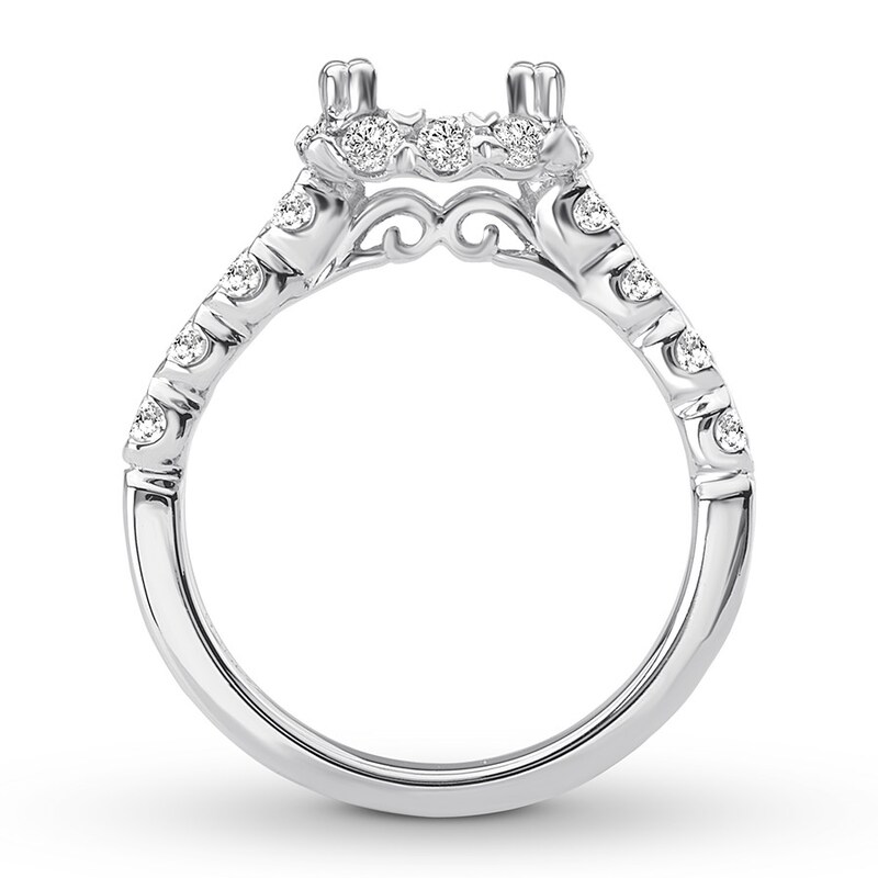Diamond Ring Setting 7/8 carat tw Round 14K White Gold