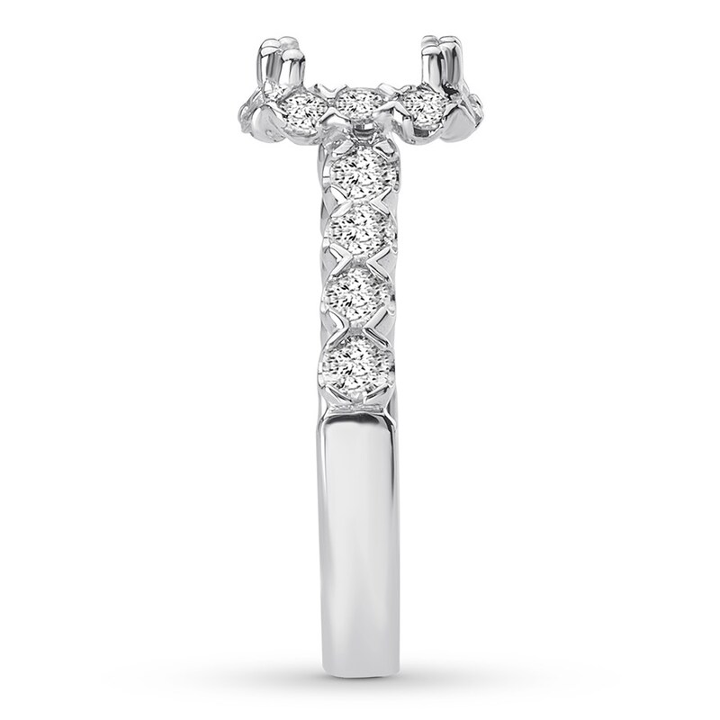 Diamond Ring Setting 7/8 carat tw Round 14K White Gold