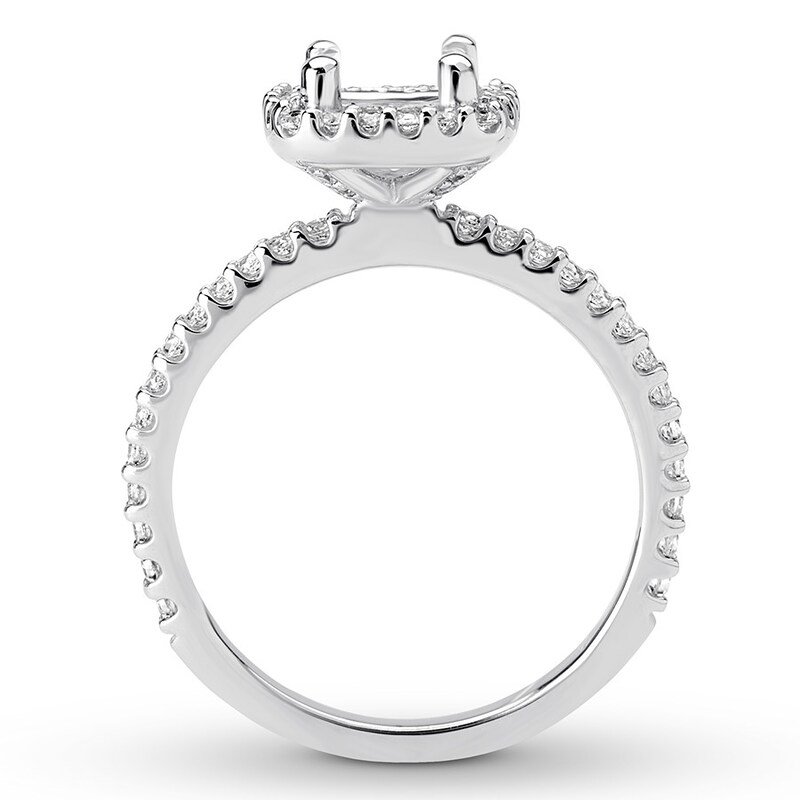 Diamond Ring Setting 3/8 carat tw Round 14K White Gold