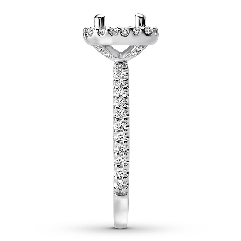 Diamond Ring Setting 3/8 carat tw Round 14K White Gold