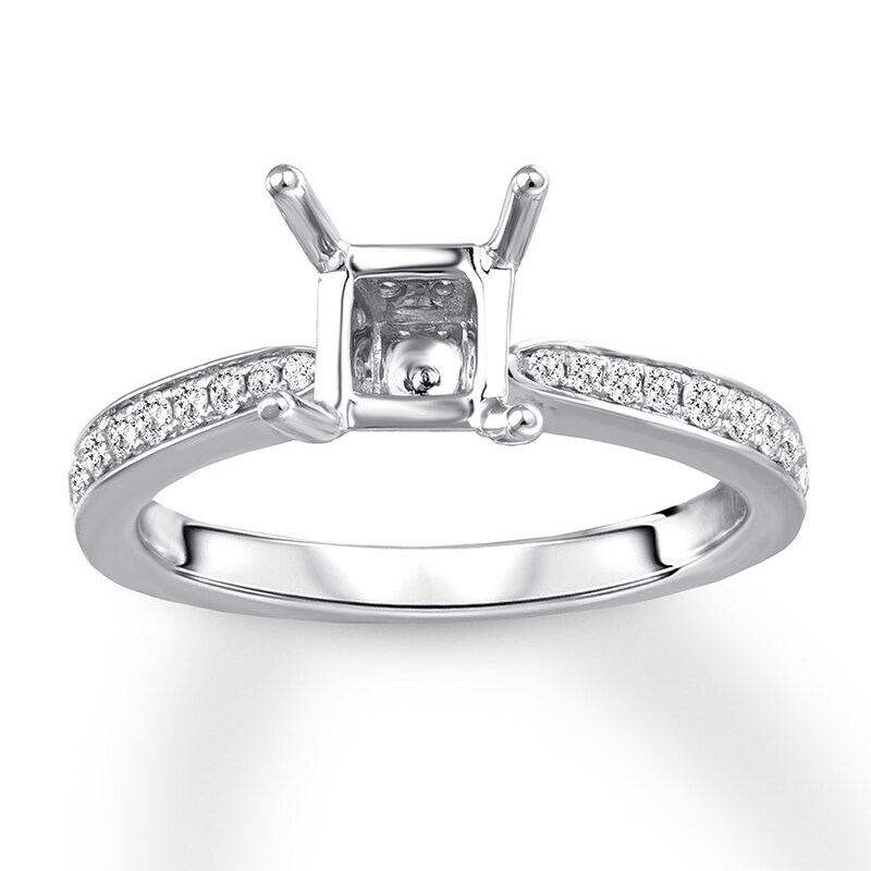 Diamond Ring Setting 3/8 carat tw Round 14K White Gold