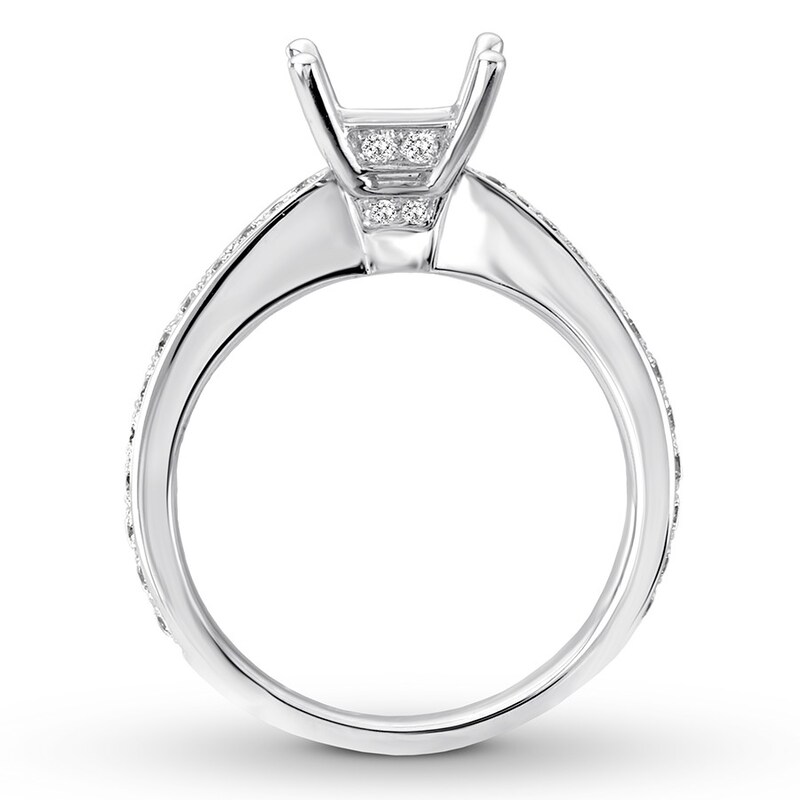 Diamond Ring Setting 3/8 carat tw Round 14K White Gold