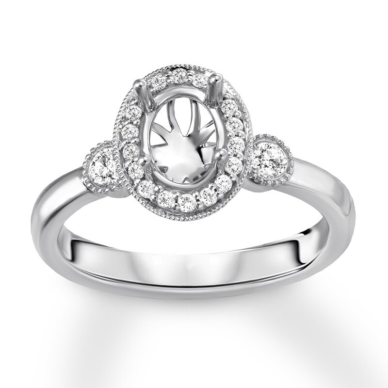 Diamond Ring Setting 1/4 carat tw Round 14K White Gold