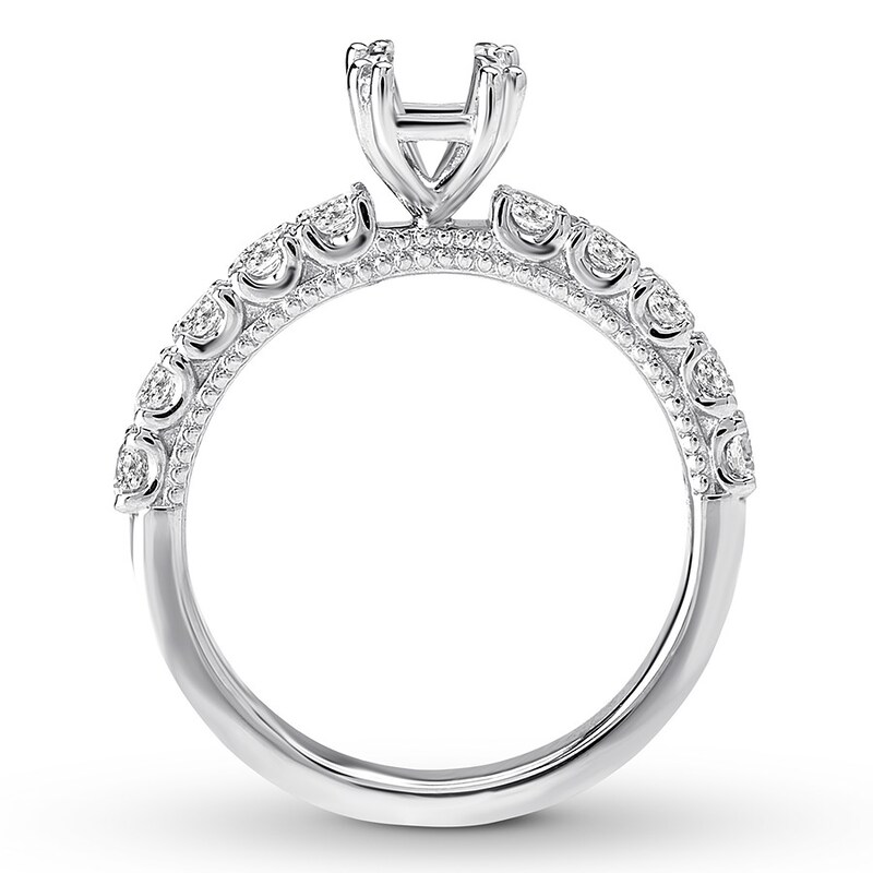 Diamond Ring Setting 5/8 carat tw Round 14K White Gold