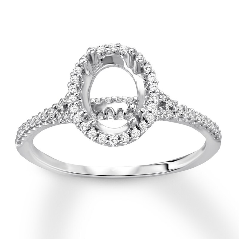 Diamond Ring Setting 1/4 carat tw Round-cut 14K White Gold