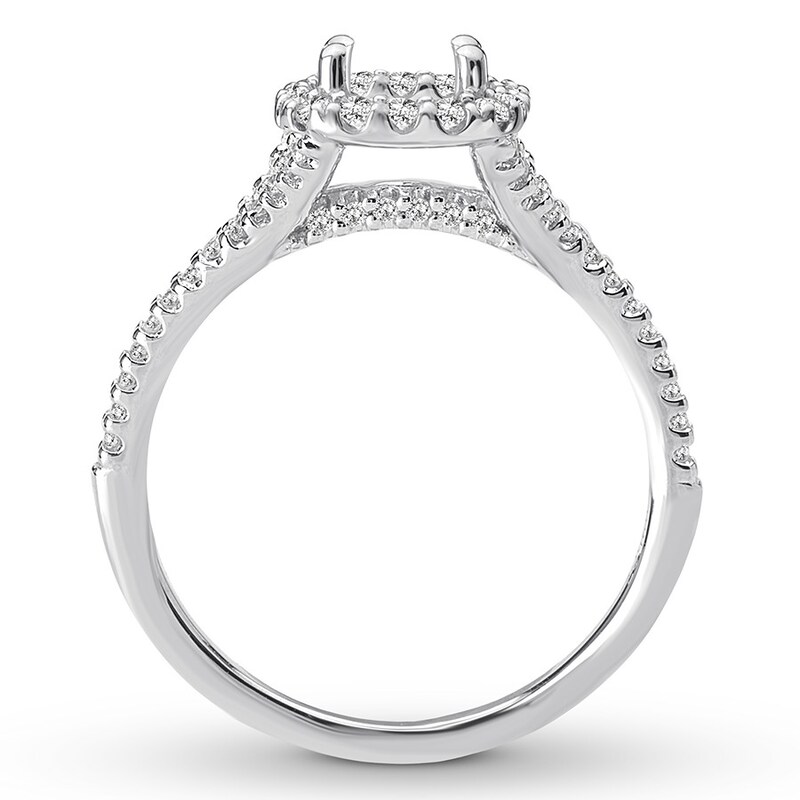 Diamond Ring Setting 1/4 carat tw Round-cut 14K White Gold