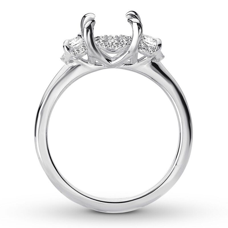 Diamond Ring Setting 3/8 carat tw Round 14K White Gold