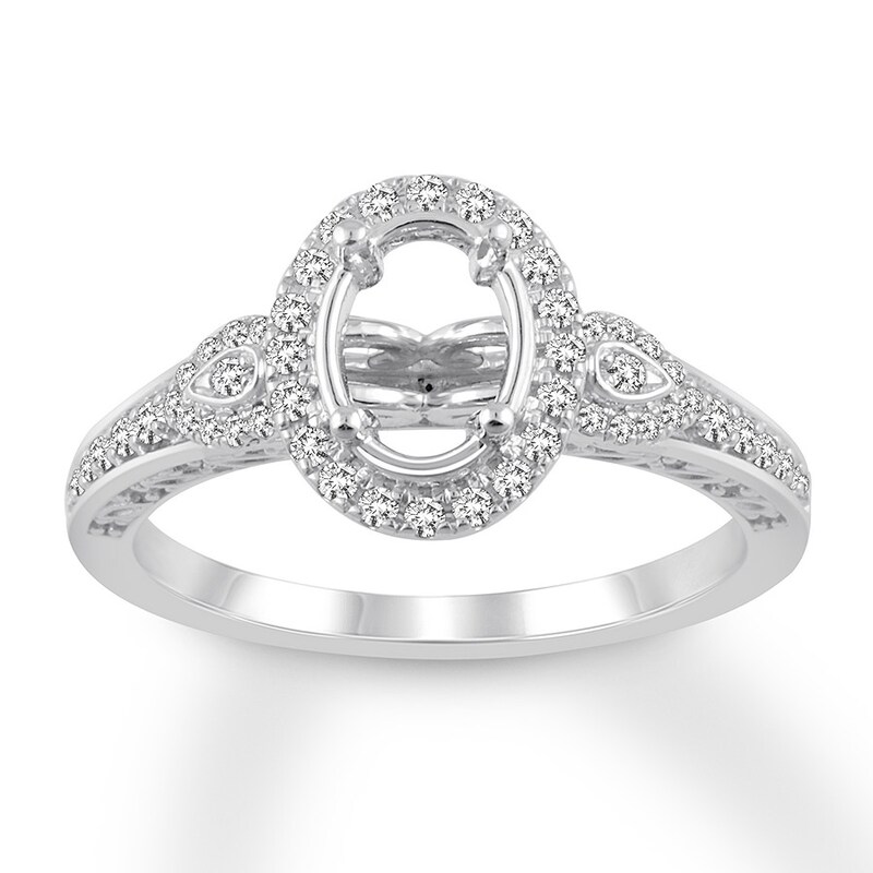 Diamond Ring Setting 1/3 carat tw Round 14K White Gold