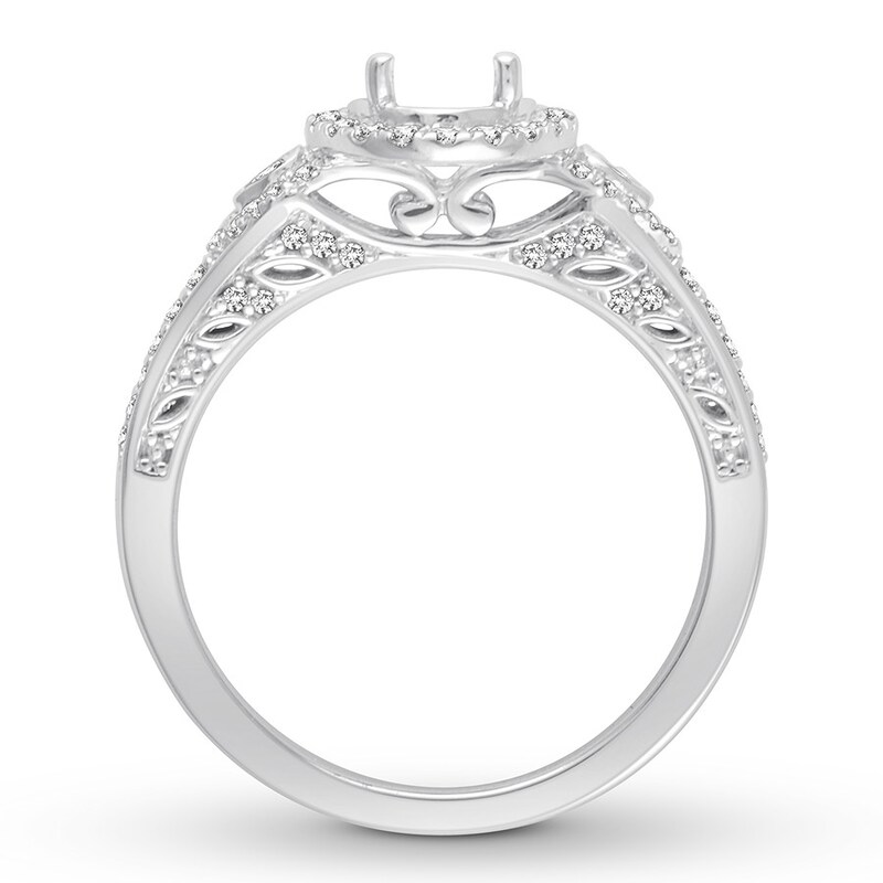 Diamond Ring Setting 1/3 carat tw Round 14K White Gold