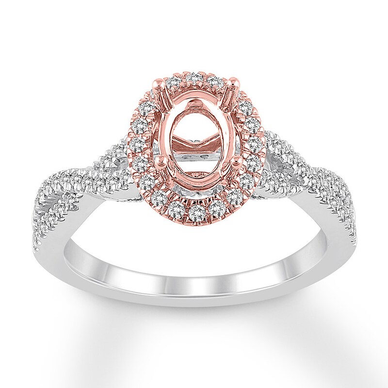 Diamond Ring Setting 3/8 carat tw Round 14K Two-Tone Gold