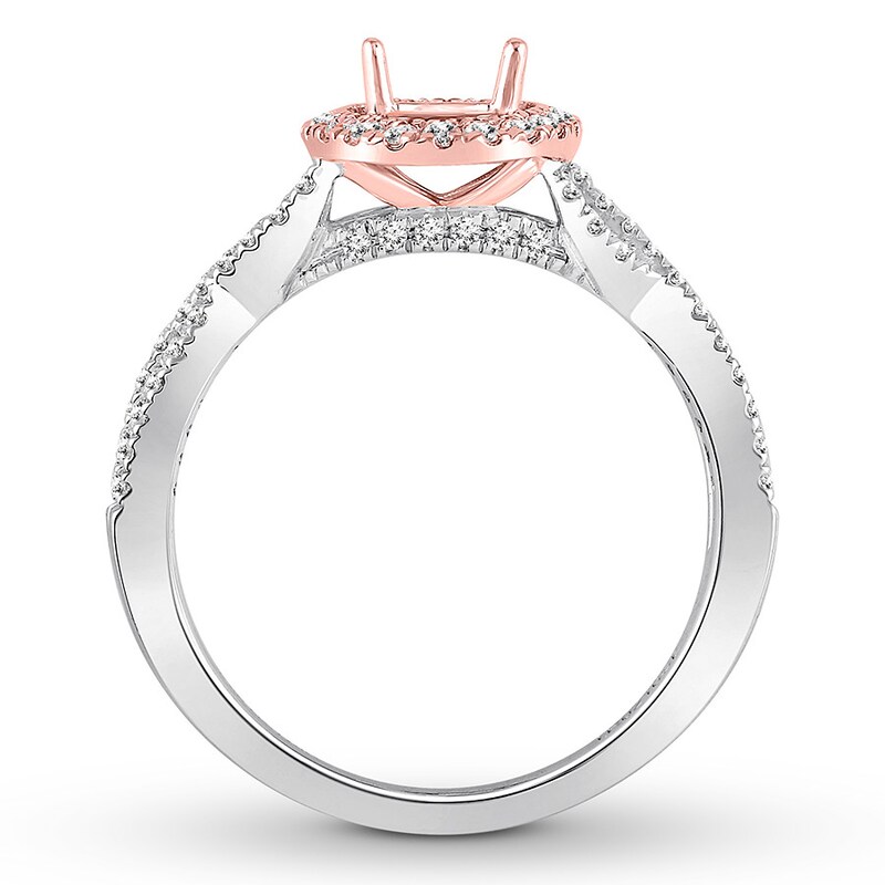 Diamond Ring Setting 3/8 carat tw Round 14K Two-Tone Gold