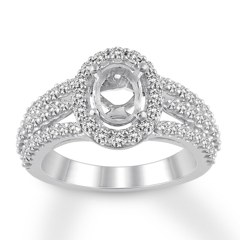 Diamond Ring Setting 1 carat tw Round 14K White Gold