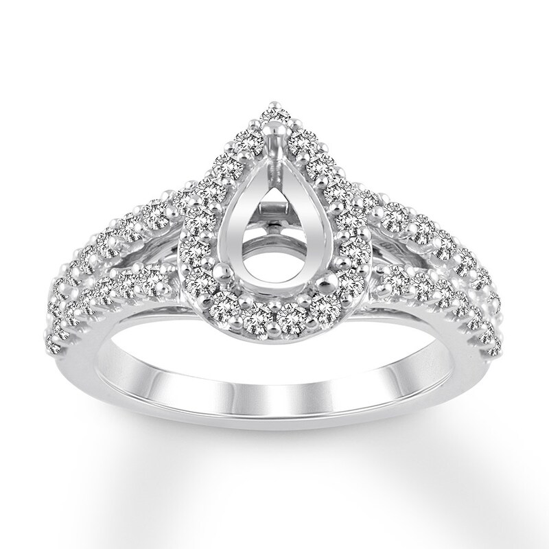 Diamond Ring Setting 3/4 carat tw Round 14K White Gold