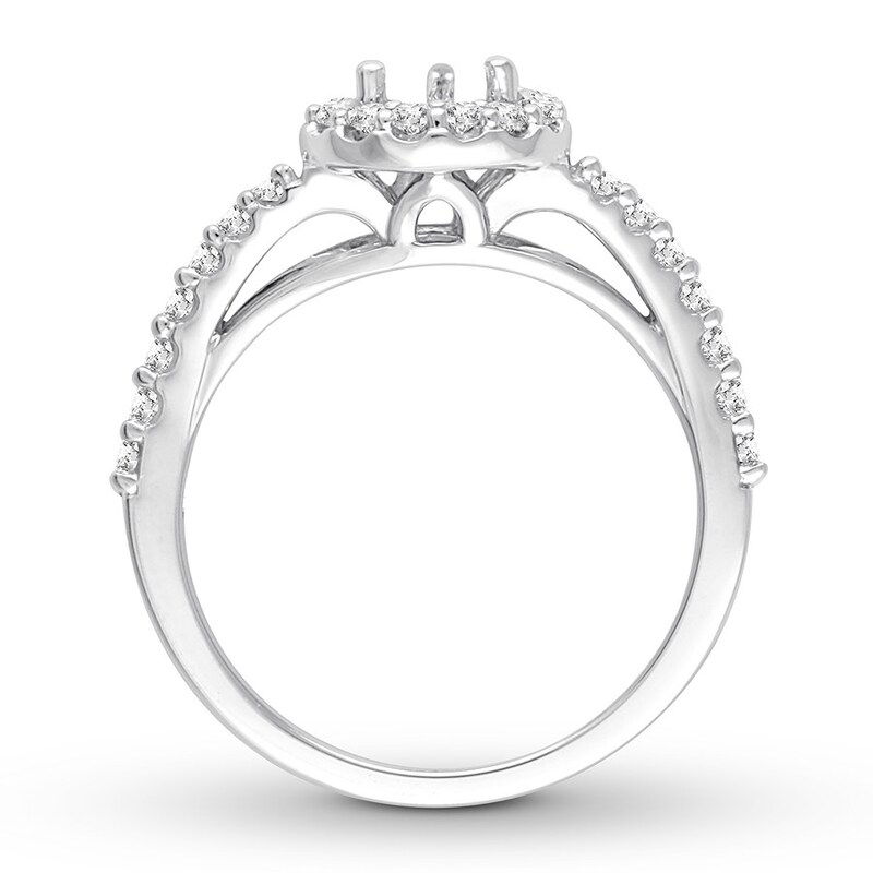 Diamond Ring Setting 3/4 carat tw Round 14K White Gold
