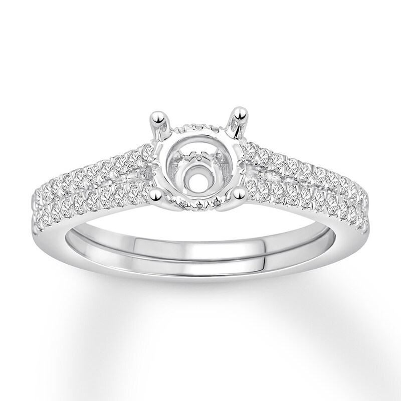 Diamond Ring Setting 1/3 carat tw Round 14K White Gold