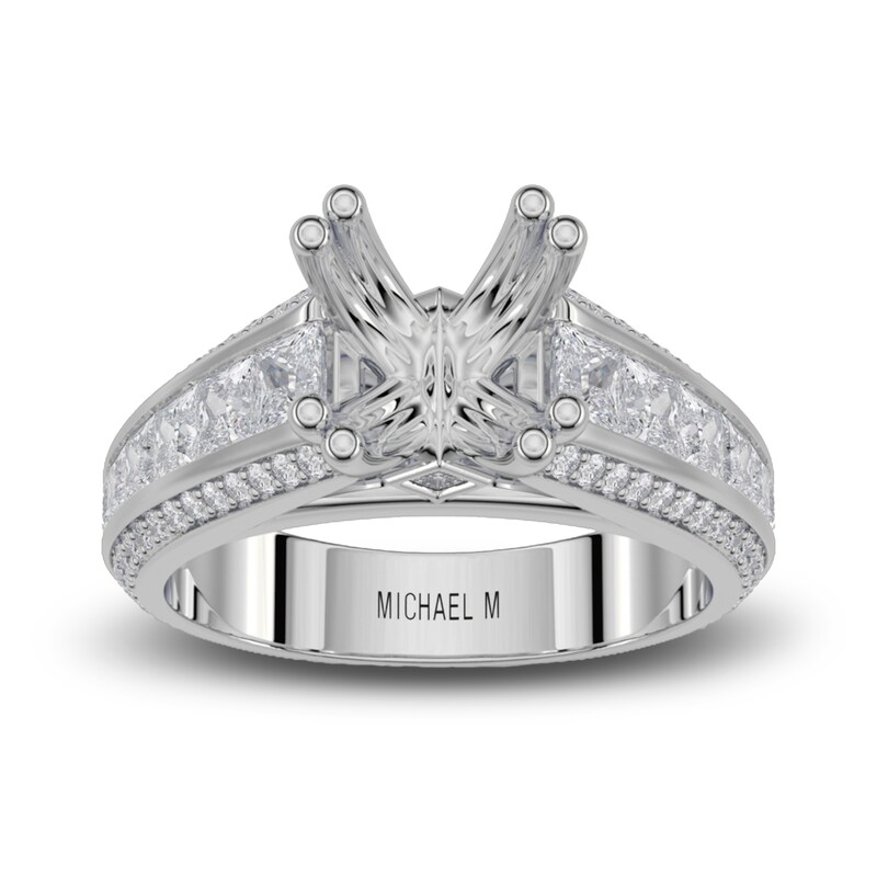 Michael M Diamond Ring Setting 7/8 ct tw 18K White Gold (Center diamond is sold separately)