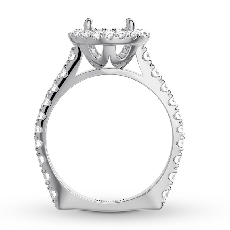 Michael M Diamond Ring Setting  1ct tw Round 18K White Gold