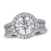 Michael M Diamond Ring Setting 1-3/8 ct tw Round 18K White Gold (Center diamond is sold separately)