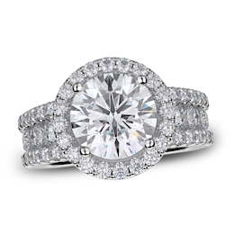 Michael M Diamond Ring Setting 1-3/8 ct tw Round 18K White Gold (Center diamond is sold separately)