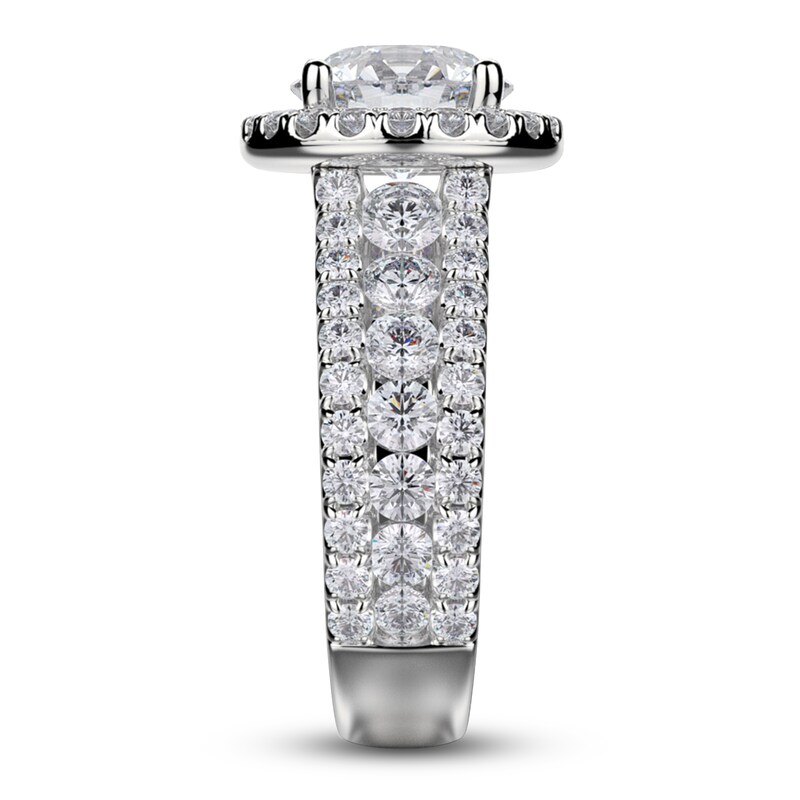 Michael M Diamond Ring Setting 1-3/8 ct tw Round 18K White Gold (Center diamond is sold separately)