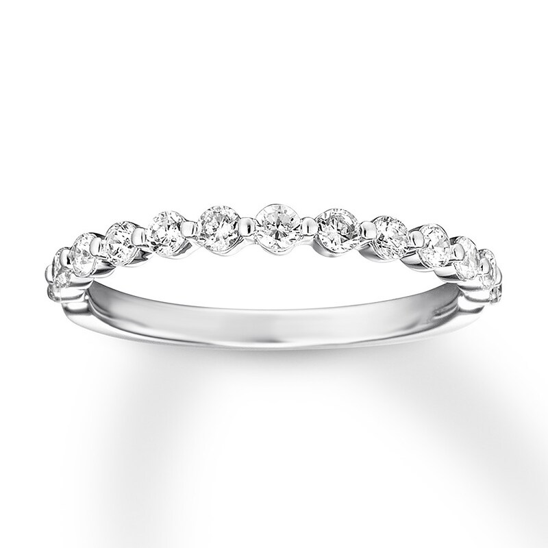 Main Image 4 of Diamond Wedding Band 1/2 carat tw Round 14K White Gold