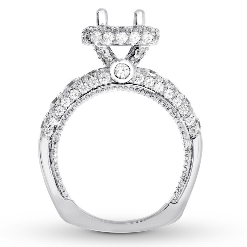 Diamond Ring Setting 1-3/4 ct tw Round 18K White Gold