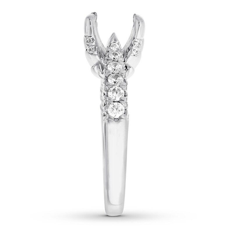 Diamond Ring Setting 3/4 ct tw Round 18K White Gold