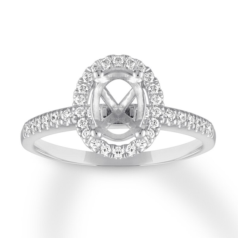 Diamond Ring Setting 1/4 carat tw Round 14K White Gold